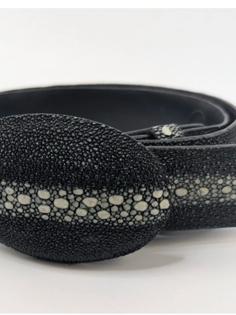 Los Altos Western stingray black leather belt size 38.